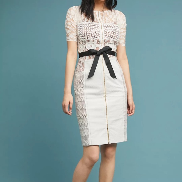 byron lars carissima sheath dress grey NWT Byron Lars Anthropologie Carissima Sheath Dress Gray Motif Size 2